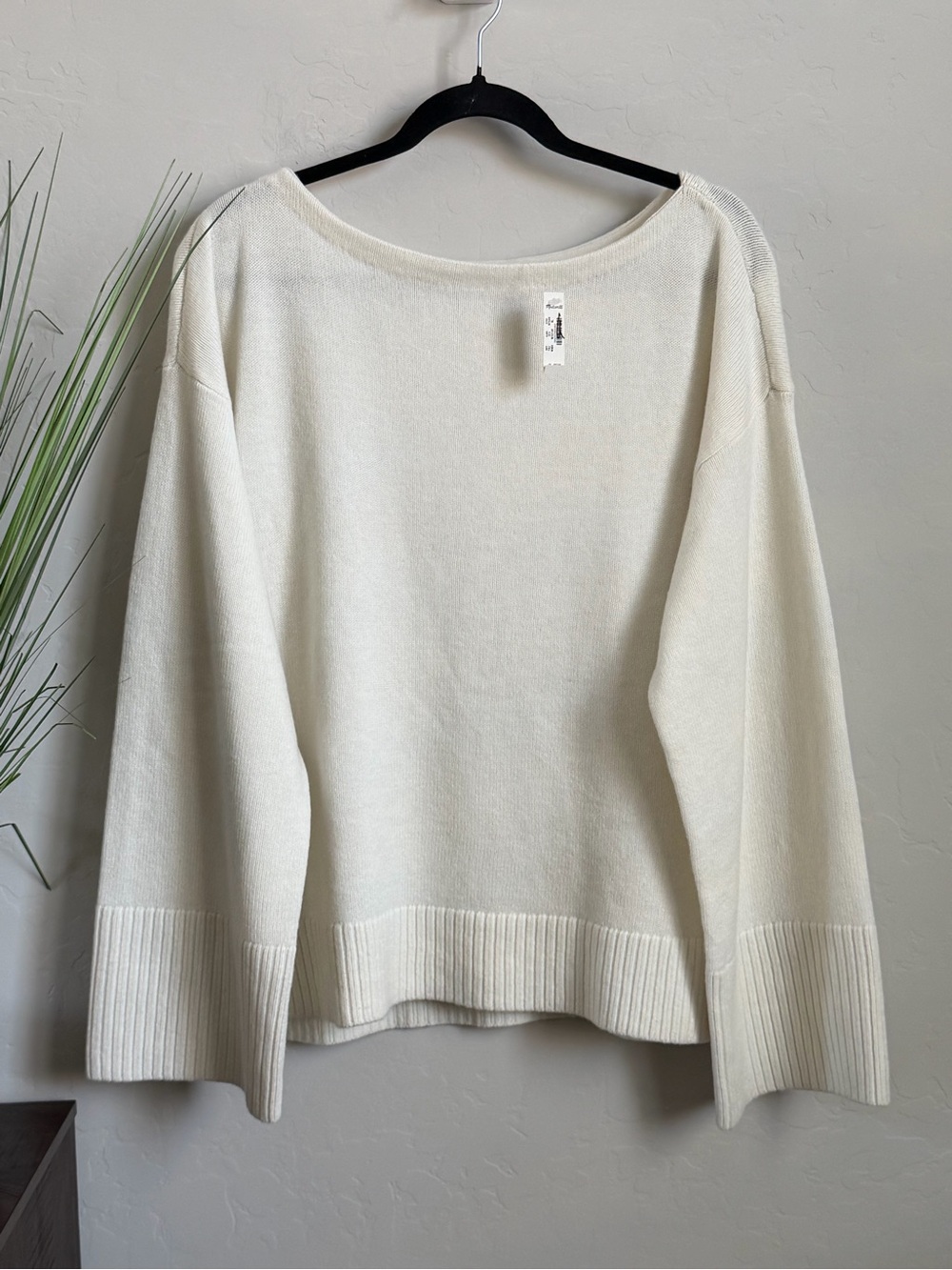 Madewell 100% Merino Wool Femme Sleeve Mockneck Sweater NWT XL Ivory